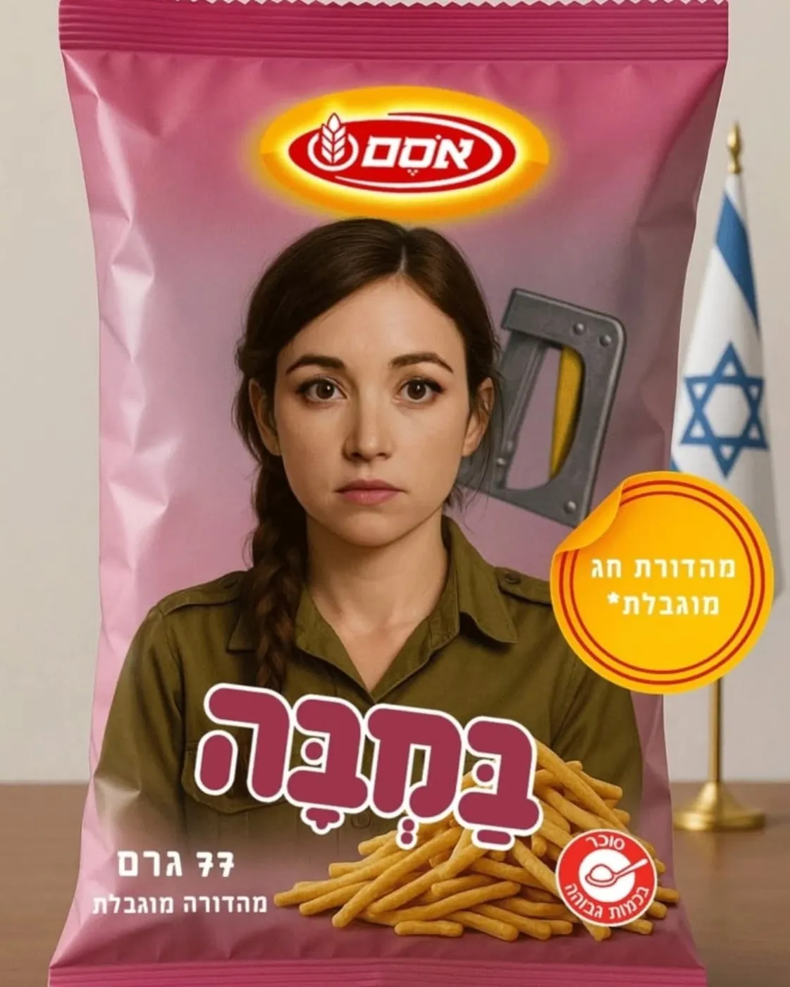 עיצוב אריזת במבה עצמאות — דמות קומית שלישית